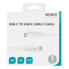 REA Deltaco USB-C-kabel data- o laddkabel 5 Gbit/s, 5A, 2m, vit
