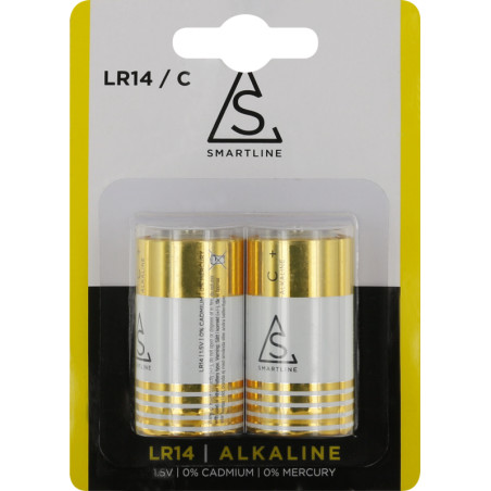 2-pack Alkaline C LR14 1,5V Smartline
