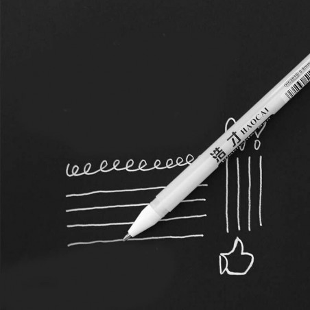 3-pack Vit märkpenna, blackboardpenna med 0.8mm kulspets-udd