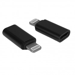 1st Adapterkontakt USB-C (hona) till iphone lightning (hane), svart