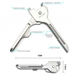 6i1 Multifunktionsnyckel med mejsel, såg, kniv, öppnare, nagelpetare