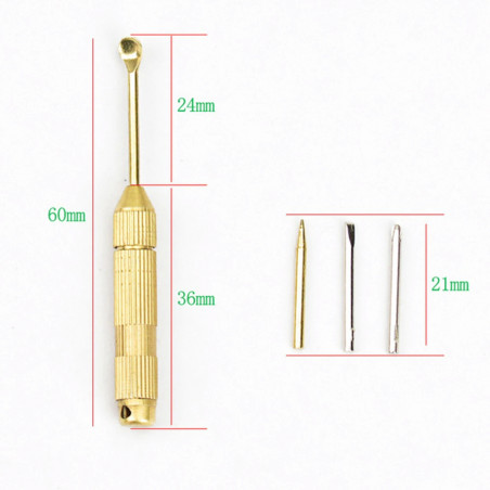 Miniskruvmejsel flat kryss tandpetare och spatel på nyckelring