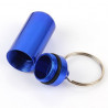 Piller- Medicin- Tablett-burk/kapsel/behållare på nyckelring blå