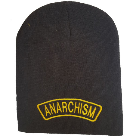 Beanie med broderad text Anarchism