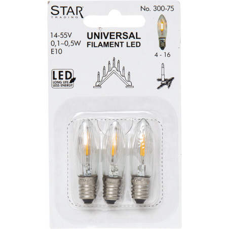 7st LED-lampor filament för adventsljusstakar E10 universal