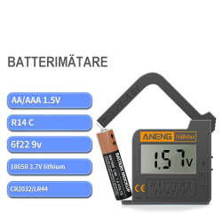 Batterimätare för Stavbatterier och Knappceller 1.2V-9V, 168MAX