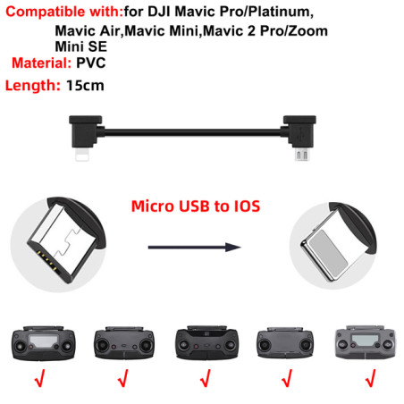 Kabel OTG till DJI Mavic mm - micro-USB till iOS