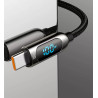 100W USB-C 2m laddkabel med Display för mobiler och datorer