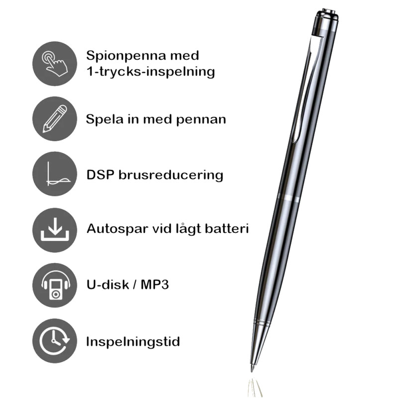 Digital Röstinspelare i Penna, Spionpenna och MP3-Spelare