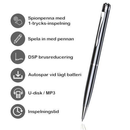 Digital Röstinspelare i Penna, Spionpenna och MP3-Spelare