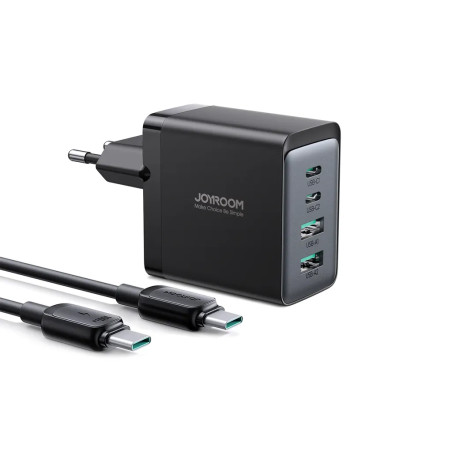 Joyroom snabbladdare, GaN Ultra, 67W, med USB-C-kabel 100W - mörkgrå