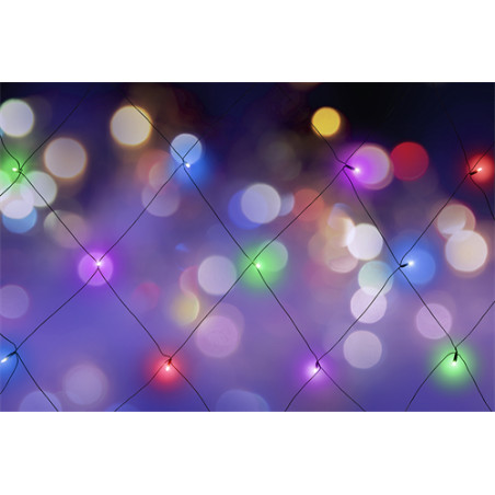 NORDIC HOME LED ljusnät, flerfärgad, inomhus/utomhusbruk, 120 x 150 cm