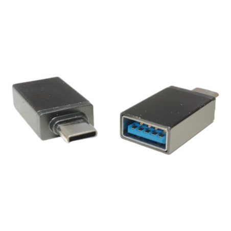 Adapterkontakt USB-A hona till USB-C hane, svart