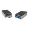 Adapterkontakt USB-A hona till USB-C hane, svart