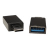 Adapterkontakt USB-A hona till USB-C hane, svart