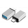 1st Adapterkontakt USB-A hona till USB-C hane, silver