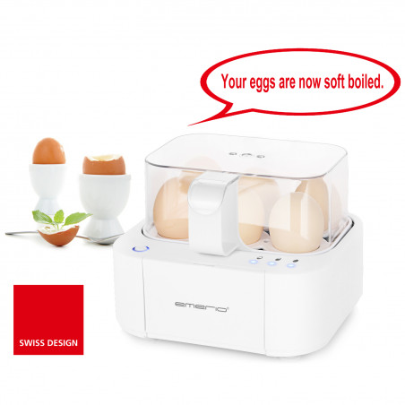 Koka Perfekta ägg med Emerios Smarta Vita Talande Äggkokare