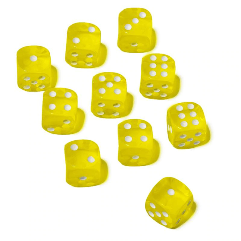 10st gula tärningar16mm till spel sällskapsspel brädspel lättrullade