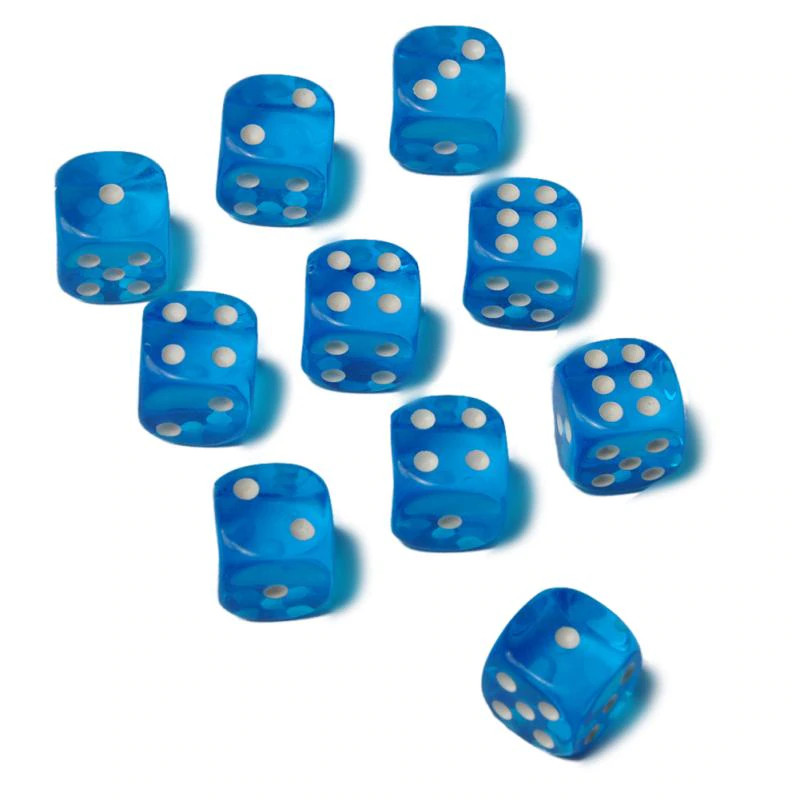 10st blå tärningar16mm till spel sällskapsspel brädspel lättrullade
