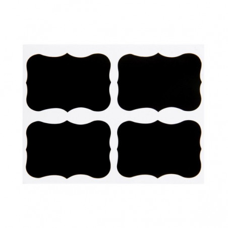 36 snygga svarta-tavlan-etiketter med 1 vit penna