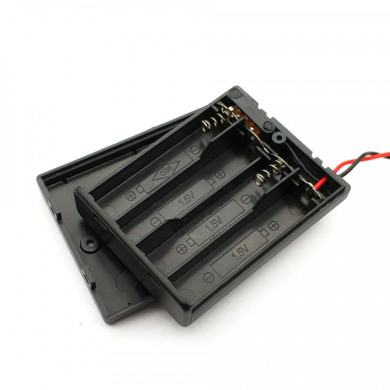 Batterikassett Batterihållare Batterilåda för 4xAAA med på/av