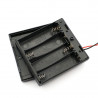 Batterikassett Batterihållare Batterilåda för 4xAA med på/av