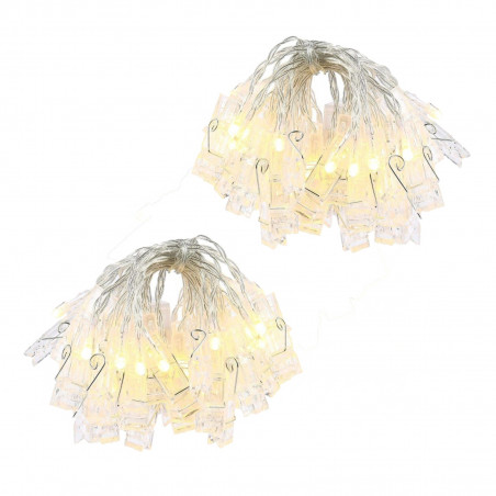 2st Ljusslingor med 20 lysande klädnypor för foton mm, LED