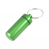 Piller- Medicin- Tablett-burk/kapsel/behållare på nyckelring grön