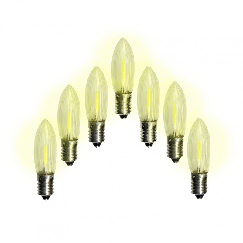 7-pack Klassisk universal LED-lampa för Adventstakar E10 10-55V